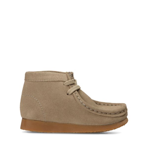 Clarks Boys Wallabee Boot Casual Shoes Sand Suede | USA-5380421